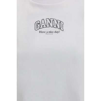 Ganni White Cotton T-Shirt