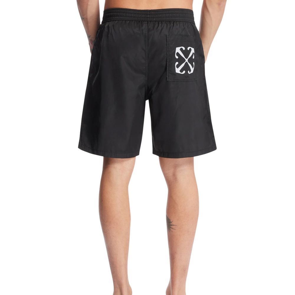 Off-White Black Polyester Shorts