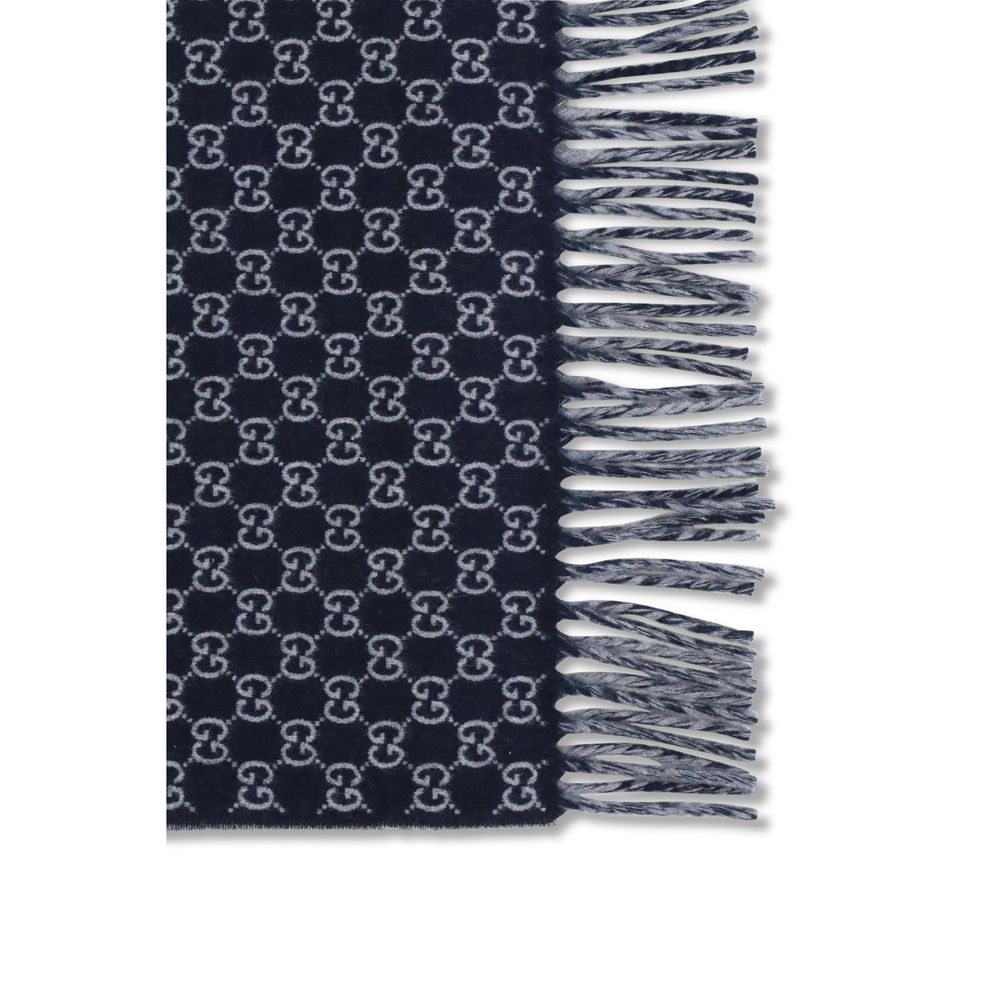Gucci Blue Wool Scarf