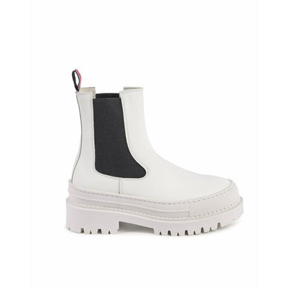 Tommy Hilfiger White Leather Ankle Boots