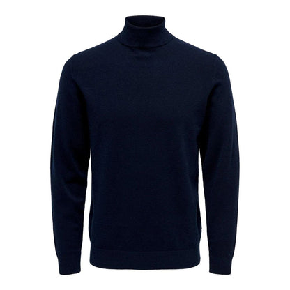 Only & Sons Blue Polyester Turtleneck