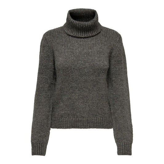 Jacqueline De Yong Gray Wool Turtleneck