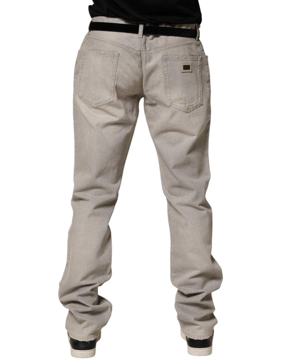 Dolce & Gabbana Hellgraue gerade Jeans aus Baumwolle