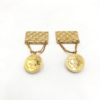 Chanel Bag Motif Clip-On Drop Earrings