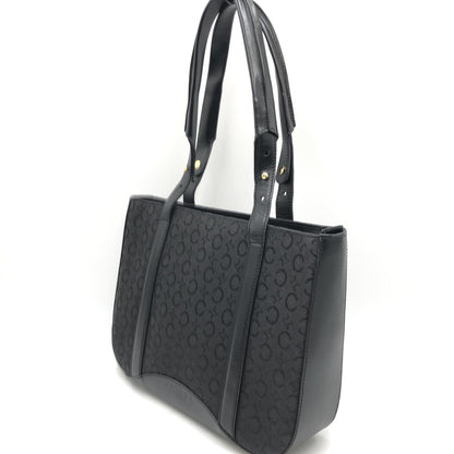 Celine Black C Macadam Canvas Tote Bag