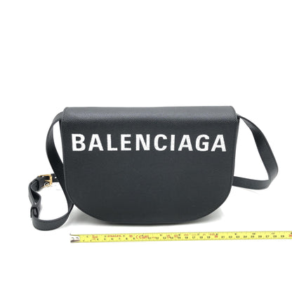 Balenciaga Black Grained Leather Crossbody Bag