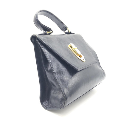 Fendi Black Leather Handbag With Gold Hardware