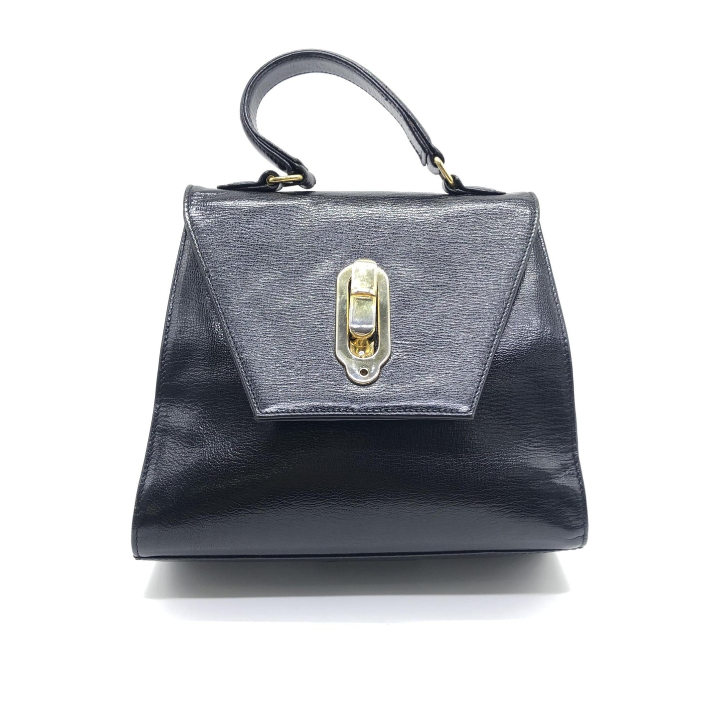 Fendi Black Leather Handbag With Gold Hardware