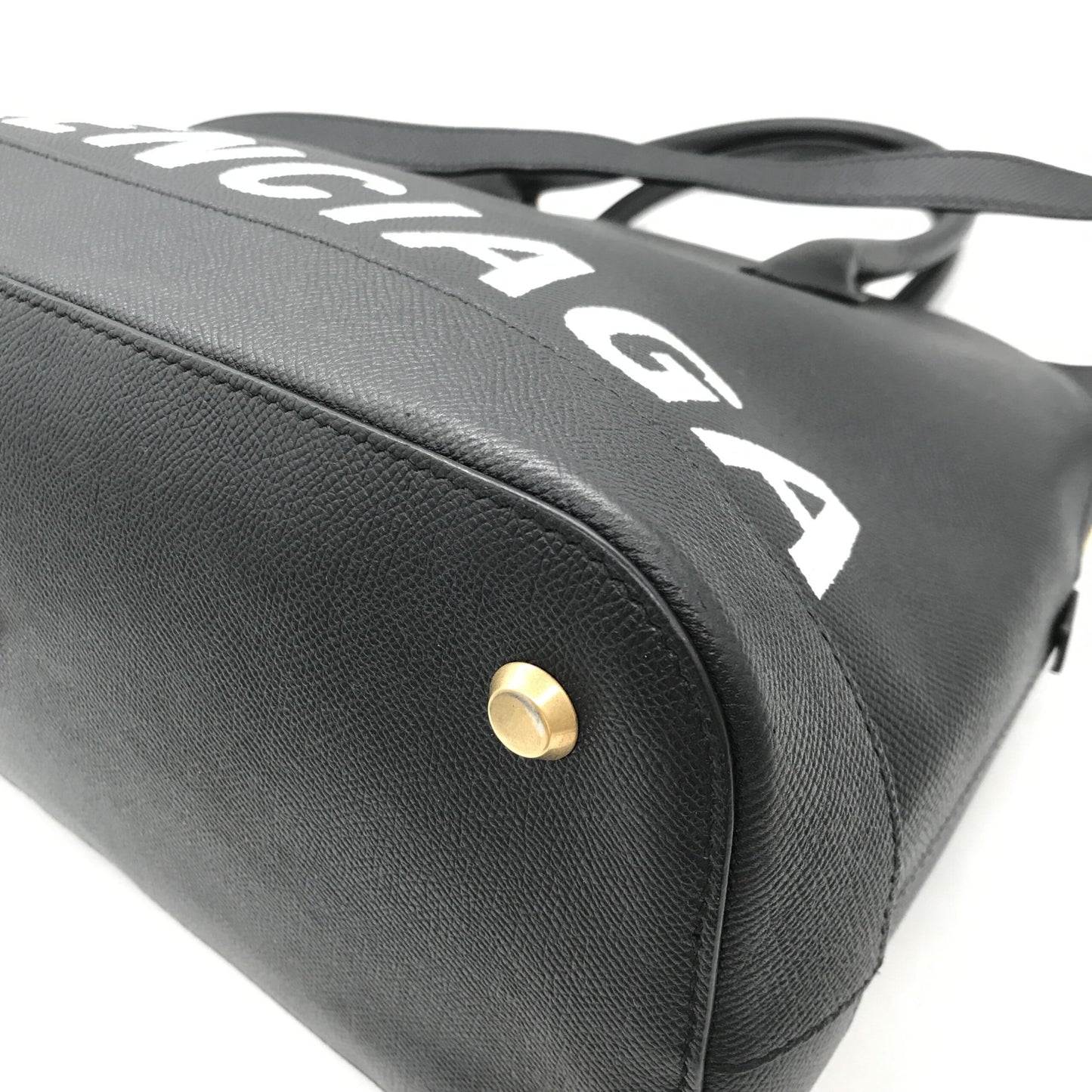 Balenciaga Black Grained Leather Ville Top Handle Bag