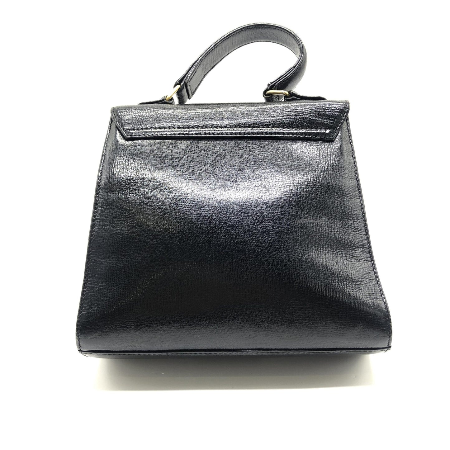 Fendi Black Leather Handbag With Gold Hardware