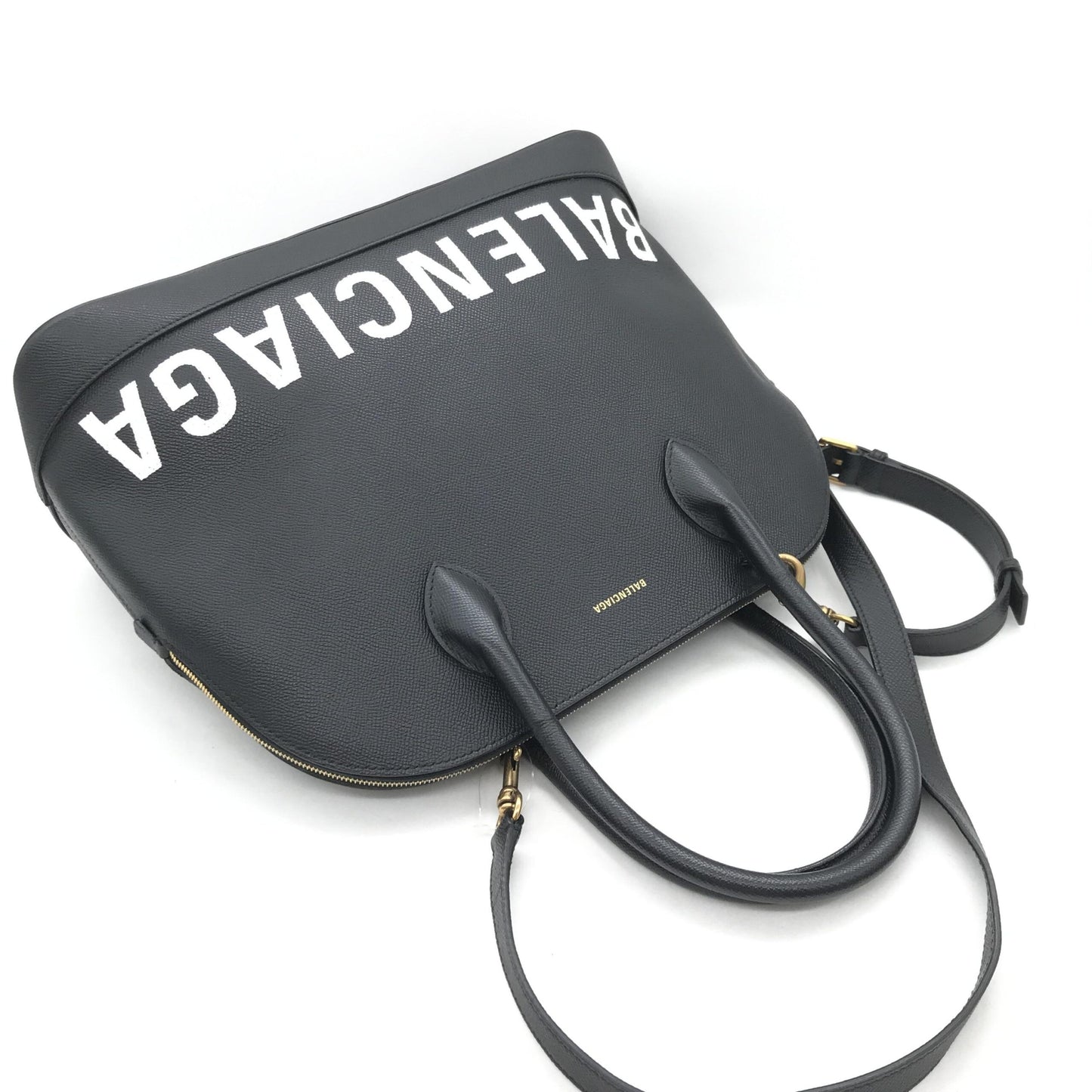 Balenciaga Black Grained Leather Ville Top Handle Bag