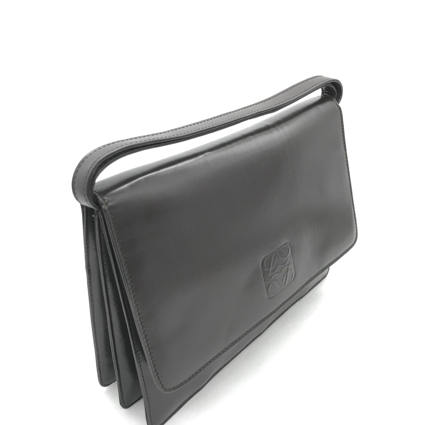 Loewe Black Leather Shoulder Bag