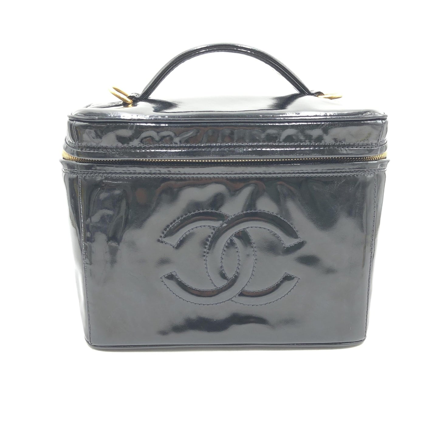 Chanel Black Patent Leather Vanity Case