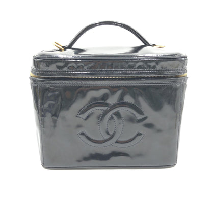 Chanel Black Patent Leather Vanity Case