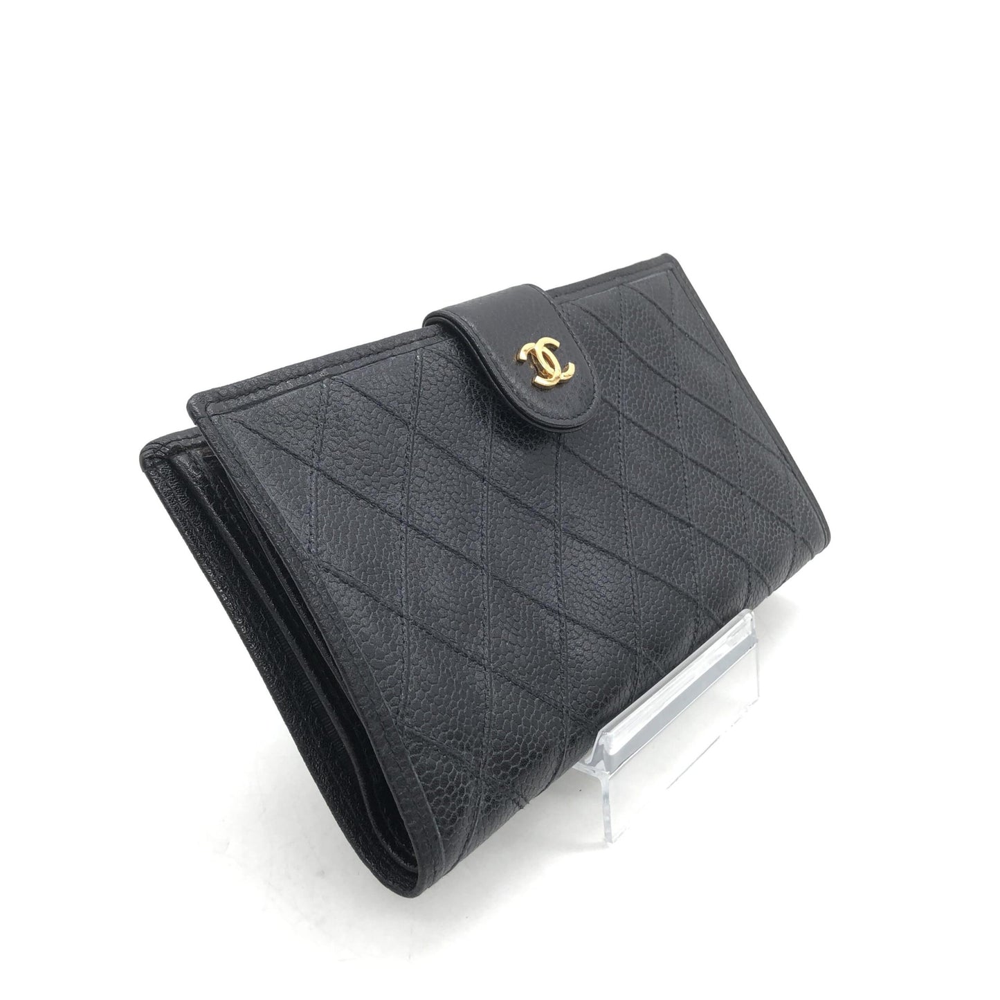 Chanel Black Quilted Leather Long Wallet
