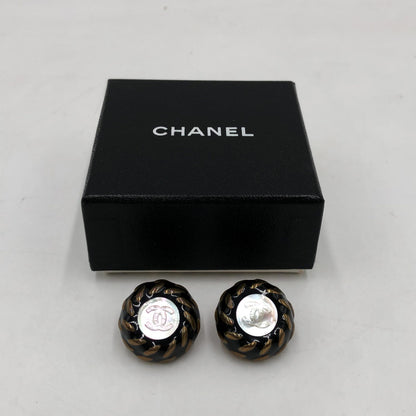 Chanel CC Button Clip-On Earrings