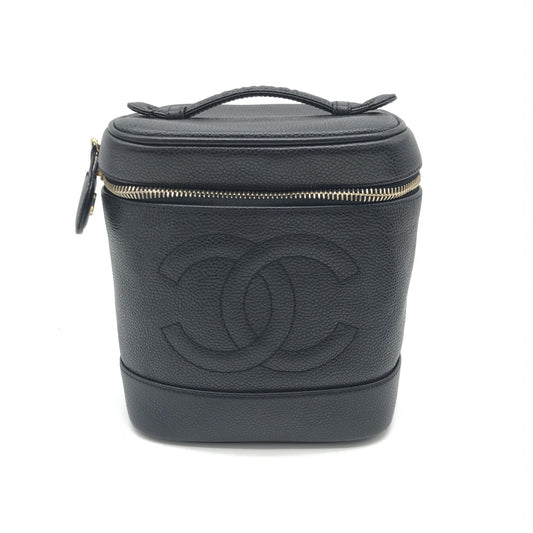 Chanel Caviar Leather Vanity Handbag In Black