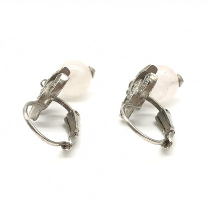 Chanel CC Crystal Faux Pearl Earrings