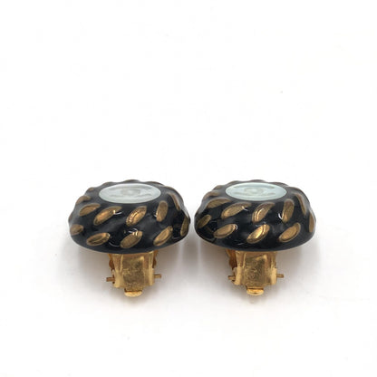 Chanel CC Button Clip-On Earrings