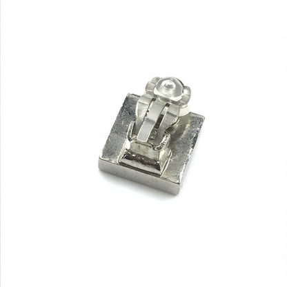 Chanel Coco Mark Earrings Black/White/Silver