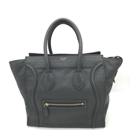 Celine Drummed Calfskin Luggage Leather Tote Bag