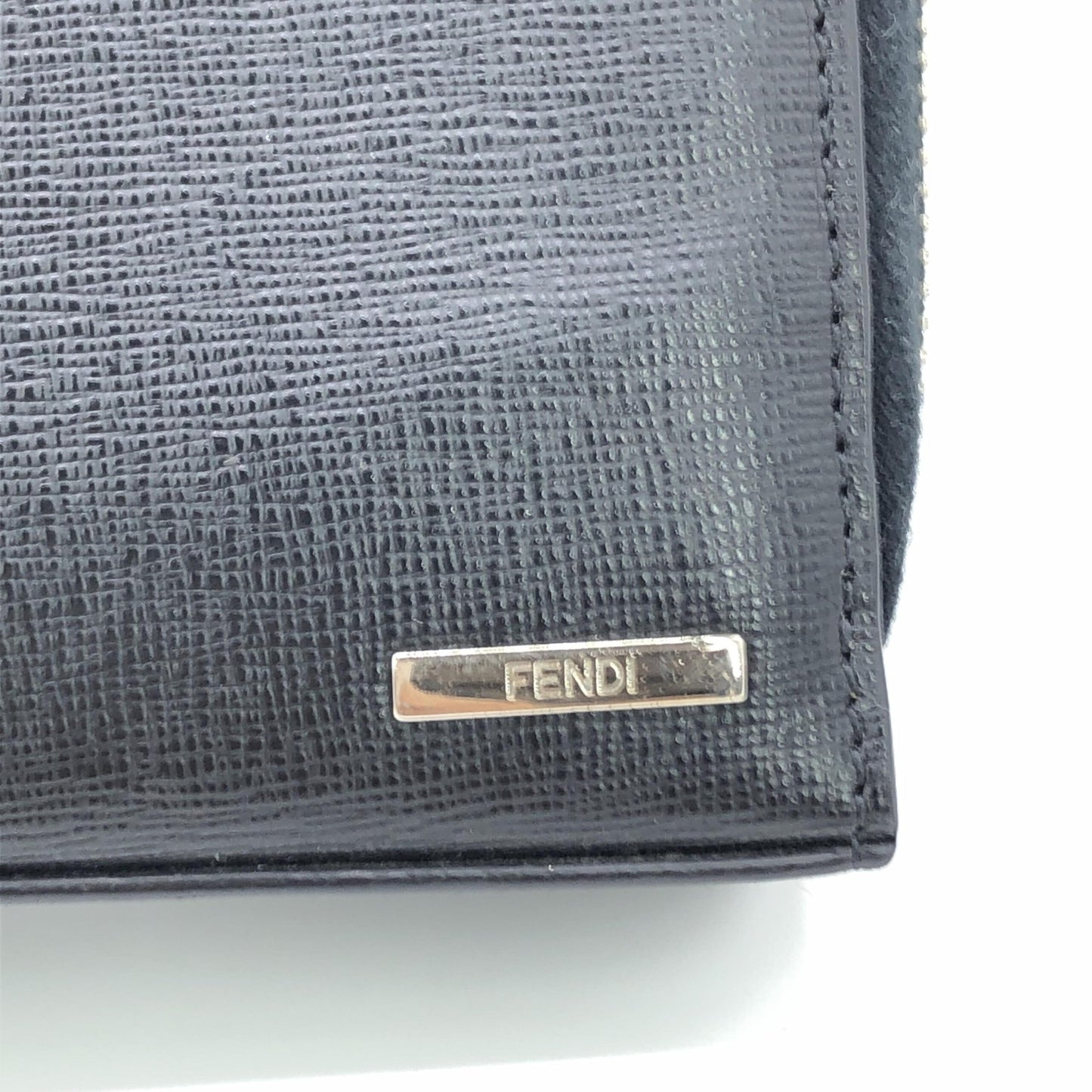Fendi Double Zipper Zippy Organizer Leather Wallet In Black