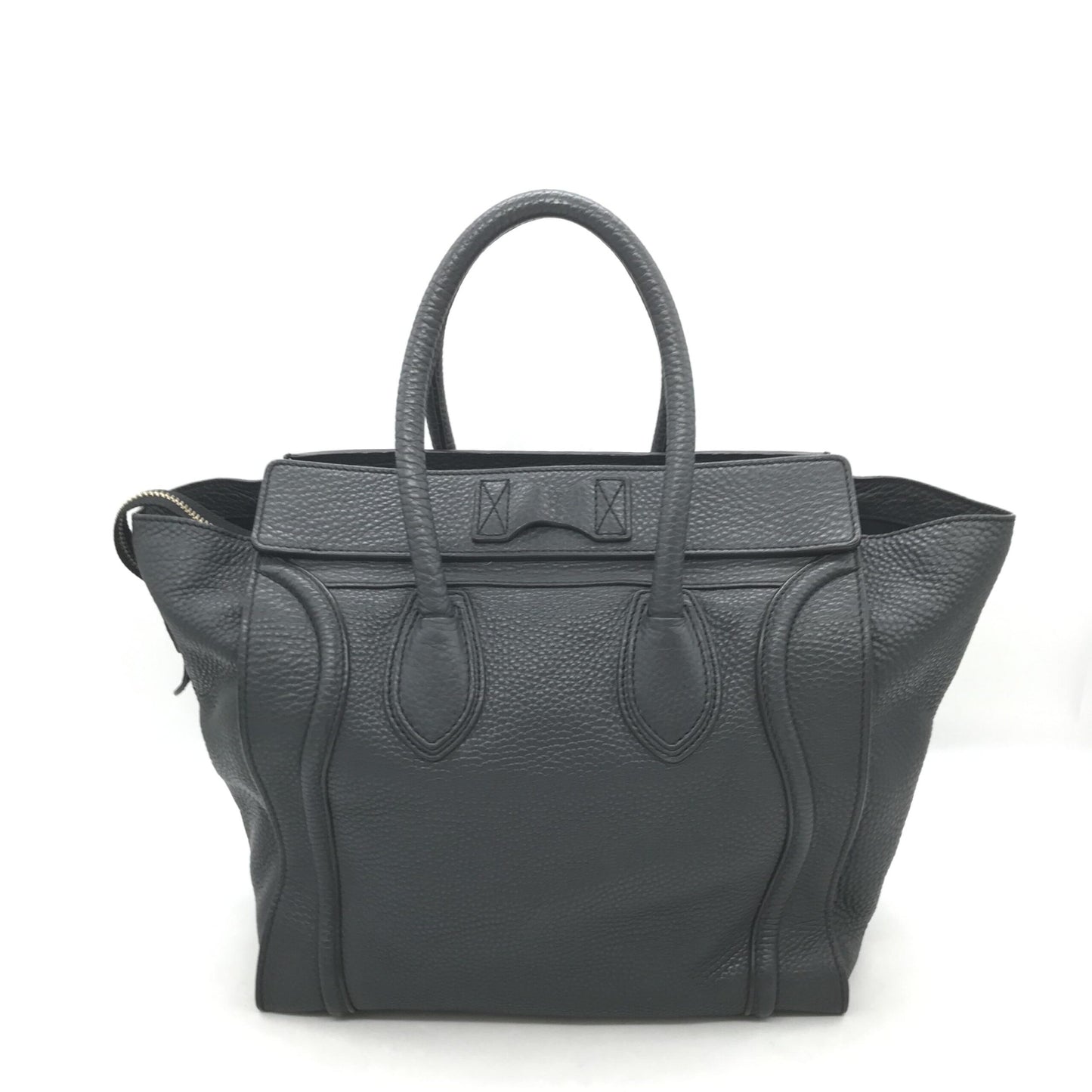 Celine Drummed Calfskin Luggage Leather Tote Bag