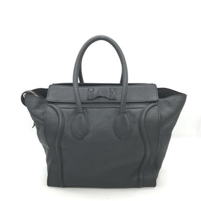Celine Drummed Calfskin Luggage Leather Tote Bag