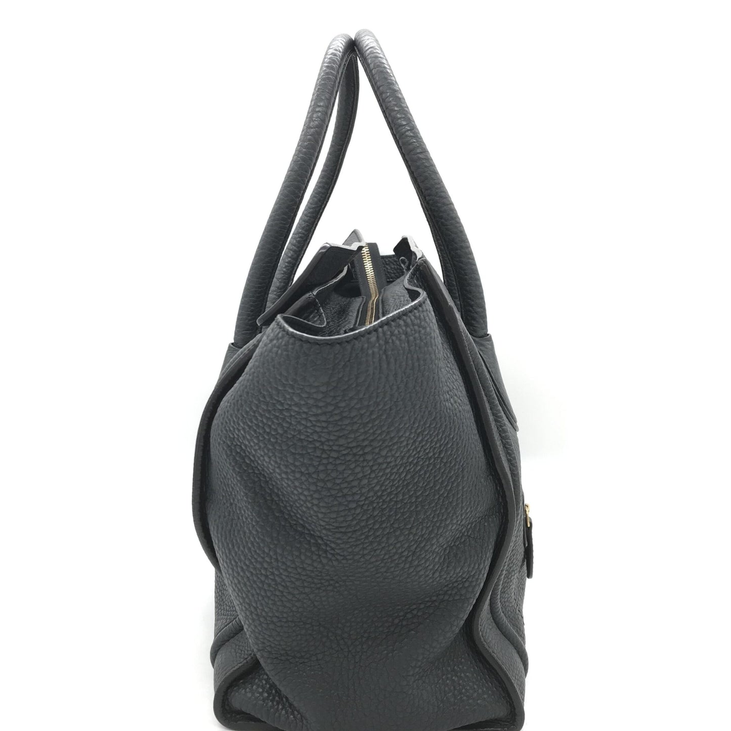 Celine Drummed Calfskin Luggage Leather Tote Bag