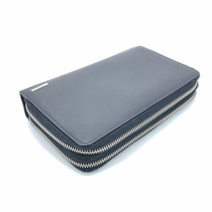 Fendi Double Zipper Zippy Organizer Leather Wallet In Black