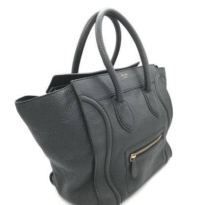 Celine Drummed Calfskin Luggage Leather Tote Bag