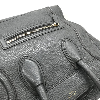 Celine Drummed Calfskin Luggage Leather Tote Bag