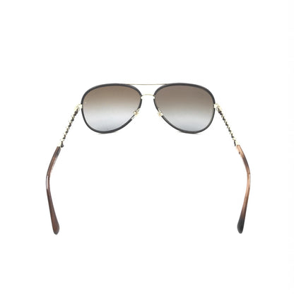 Chanel Gold And Black Polarized Aviator Sunglasses