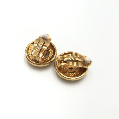 Chanel Gold Plated CC Clip-On Earrings