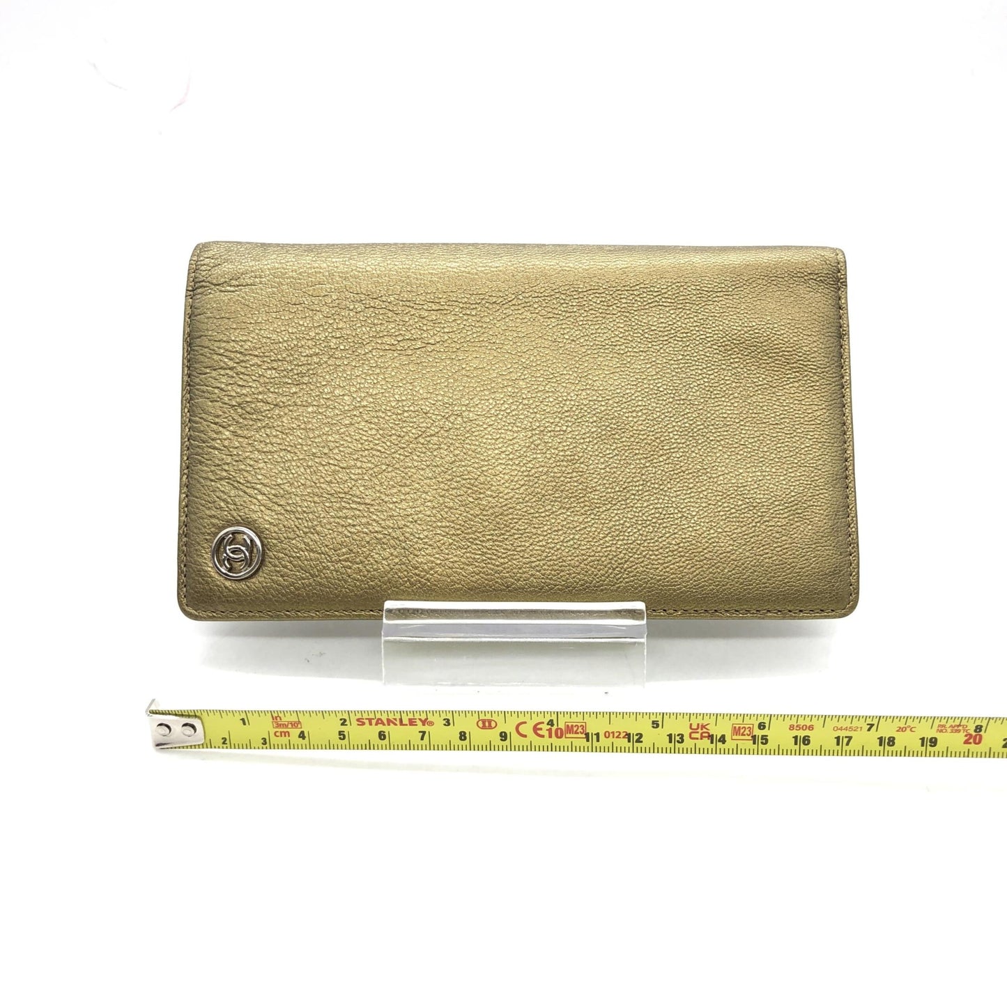 Chanel Gold Tone Caviar Leather Bifold Wallet