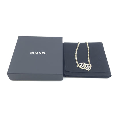 Chanel Gold Tone Heart Choker Necklace With Logo