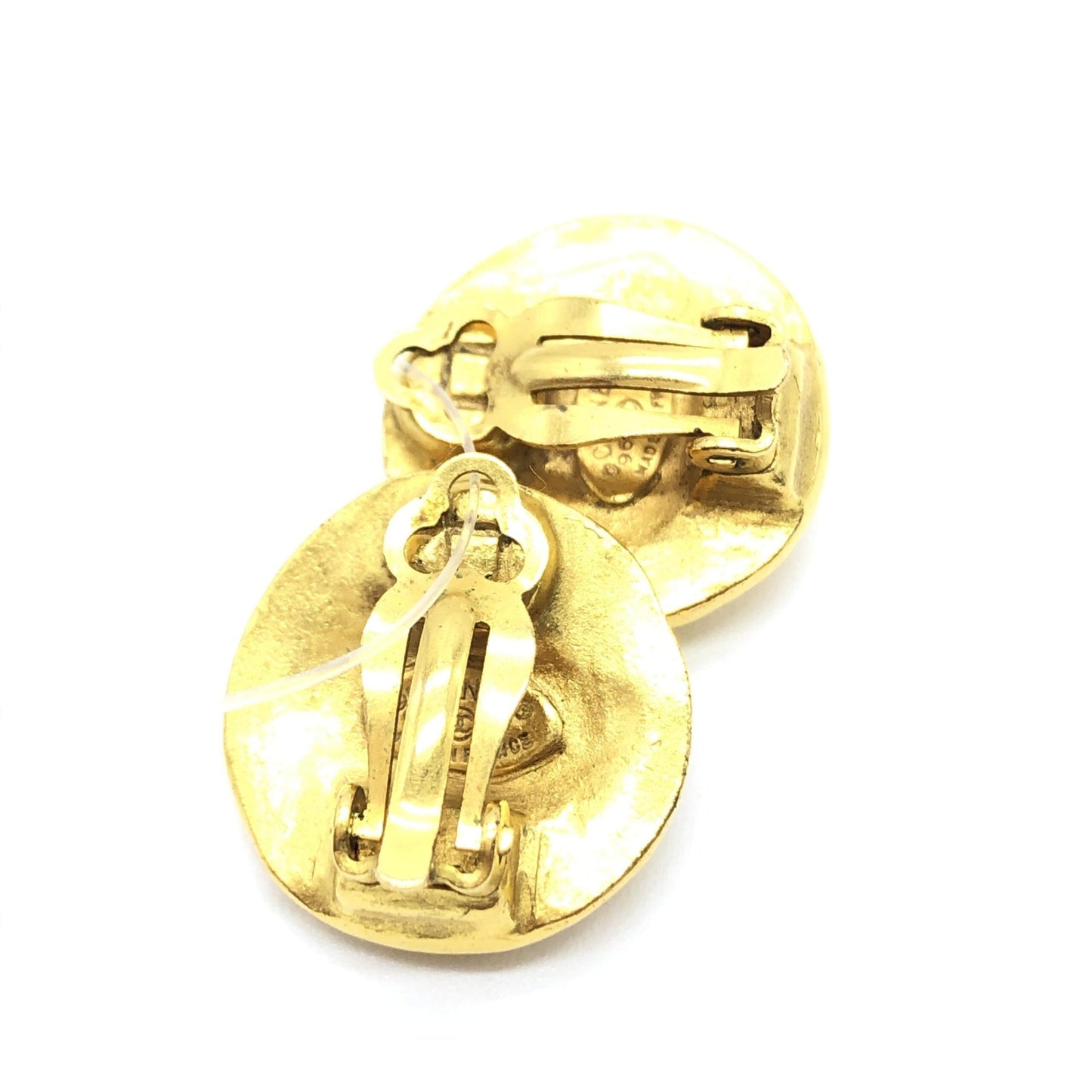 Chanel Gold Tone CC Clip-On Earrings