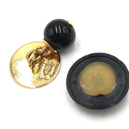 Chanel Matelasse Coco Mark Black Plastic Cufflinks