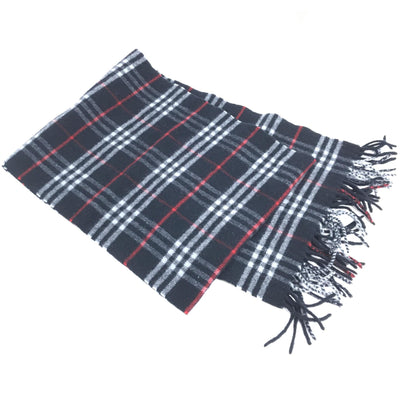 Burberry Nova Check Wool Scarf With Fringe