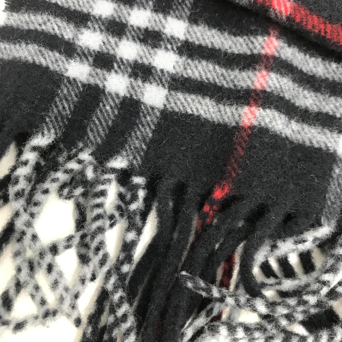 Burberry Nova Check Wool Scarf With Fringe