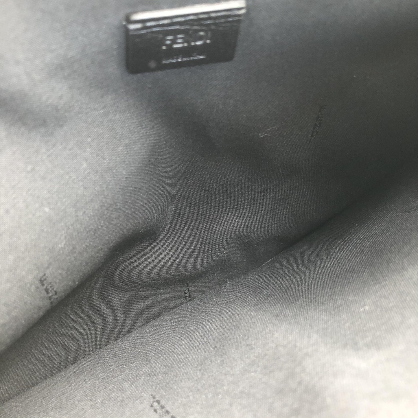 Fendi Moss Green Leather Clutch With Logo