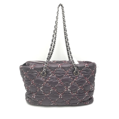 Chanel Paris-Byzance Chain Shoulder Bag Purple Nylon