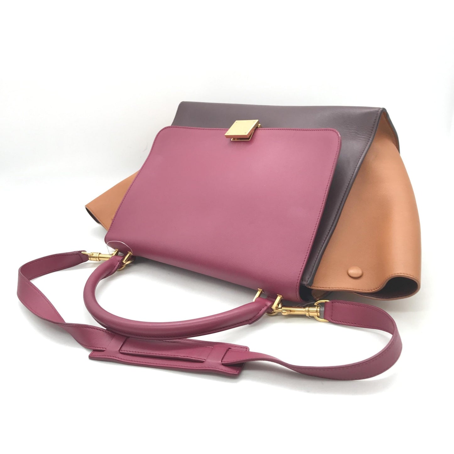 Celine Tricolor Leather Trapeze Handbag