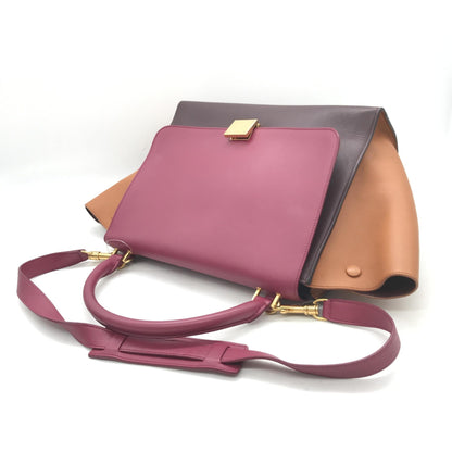 Celine Tricolor Leather Trapeze Handbag
