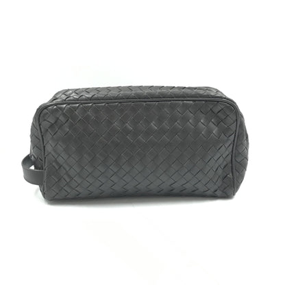 Bottega Veneta Woven Leather Cosmetic Bag, Black