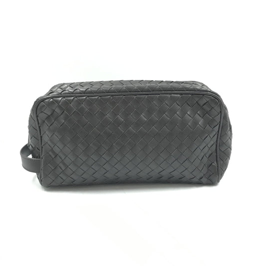 Bottega Veneta Woven Leather Cosmetic Bag, Black