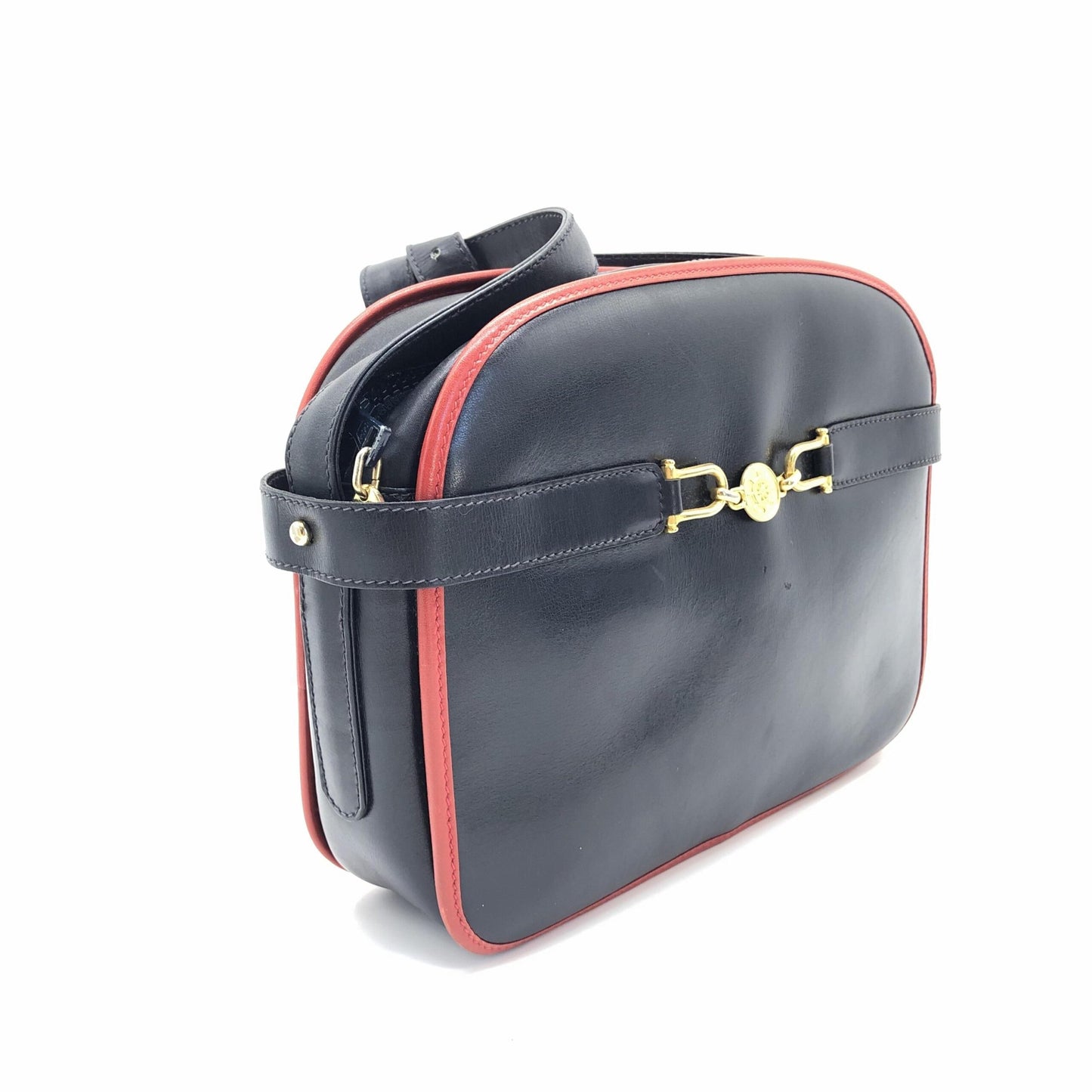 Celine CELINE Shoulder Bag Carriage Hardware Gold Leather Black