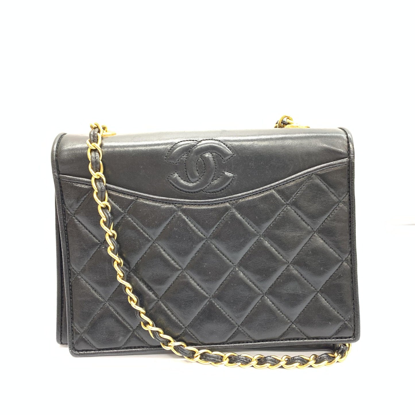 Chanel CC Vintage Matelasse Lambskin Shoulder Chain Flap