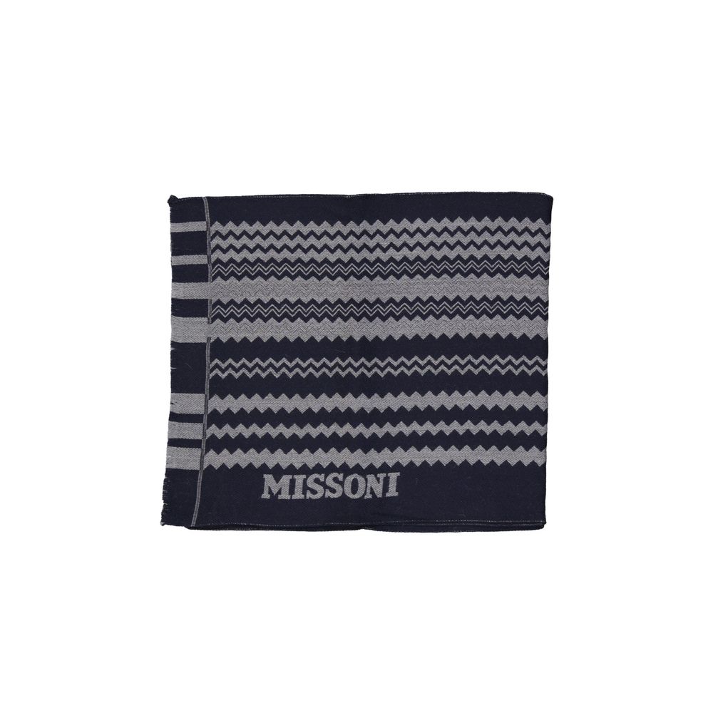 Missoni Blue Wool Scarf