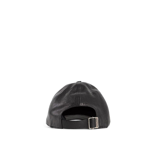 Saint Laurent Black Lamb Leather Cap (Baseball Hat)
